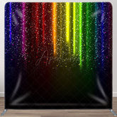Aperturee - Aperturee Glitter Rainbow Color Fabric Backdrop Cover for Birthday